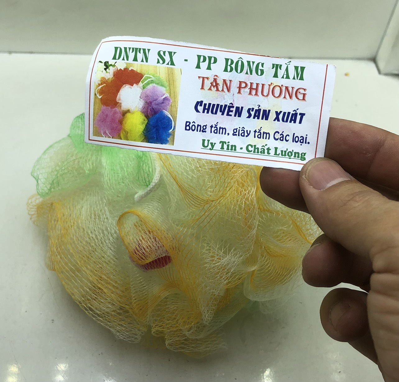 Bông tắm tròn dạng lưới