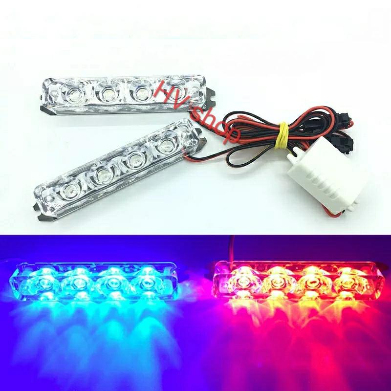 den led xe may Cặp đèn chớp xanh đỏ H2 4 led ( xanh đỏ ) ( 1 bộ )
