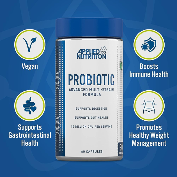 Men vi sinh 10 chủng Advanced Probiotic Applied Nutrition bổ sung 10 tỷ lợi khuẩn 60 viên