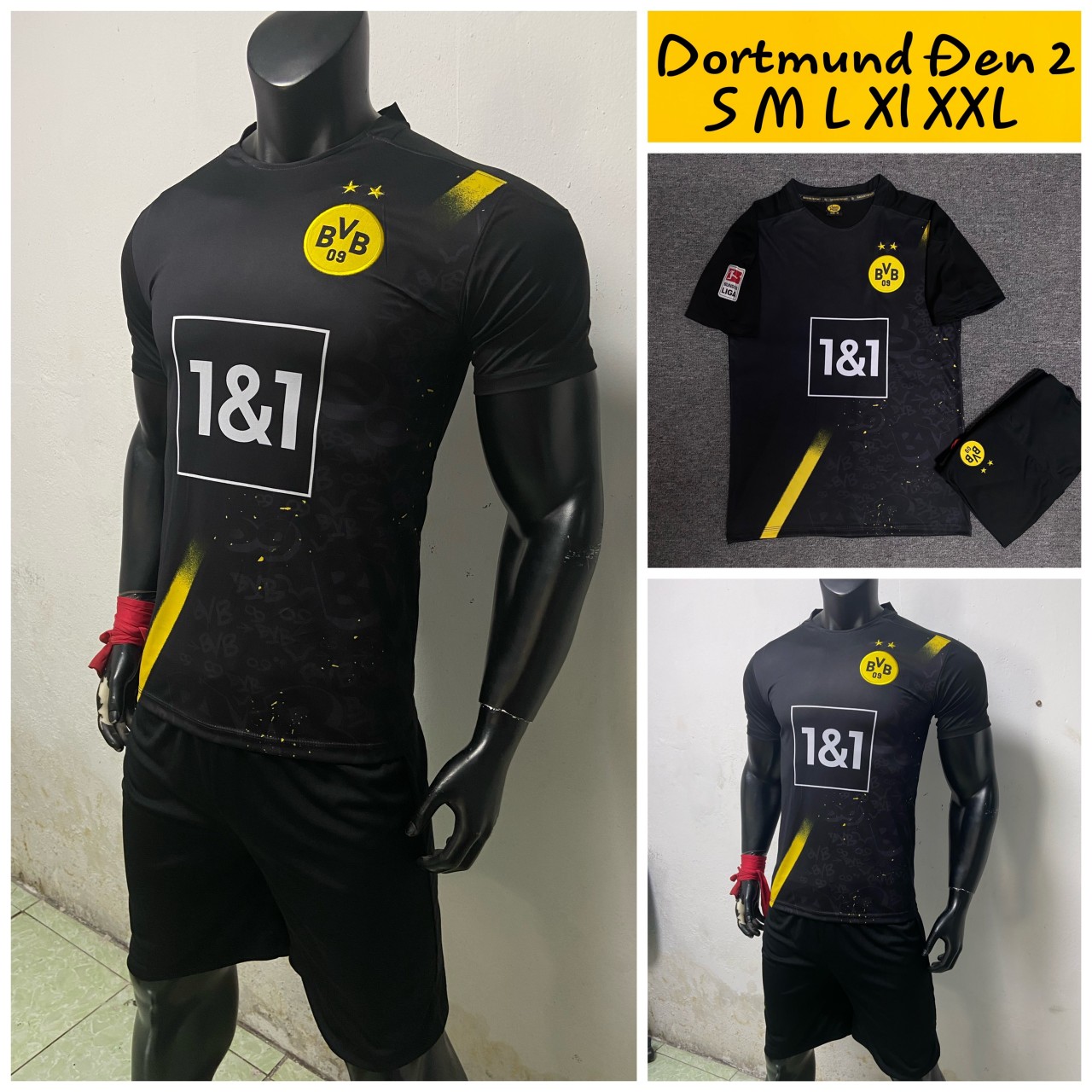 [CÓ SIZE XXL] Áo Đá Banh CLB Dortmund Đen mới nhất ( Mùa giải 2020-2021 )