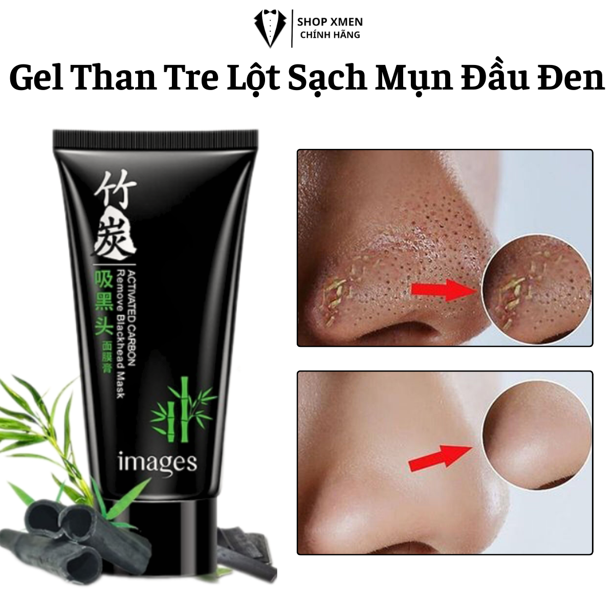 Gel Lột Sạch Mụn Đầu Đen Và Sợi Bã Nhờn Trên Da Chiết Xuất Than Tre Hoạt Tính An Toàn Cho Mọi Loại Da