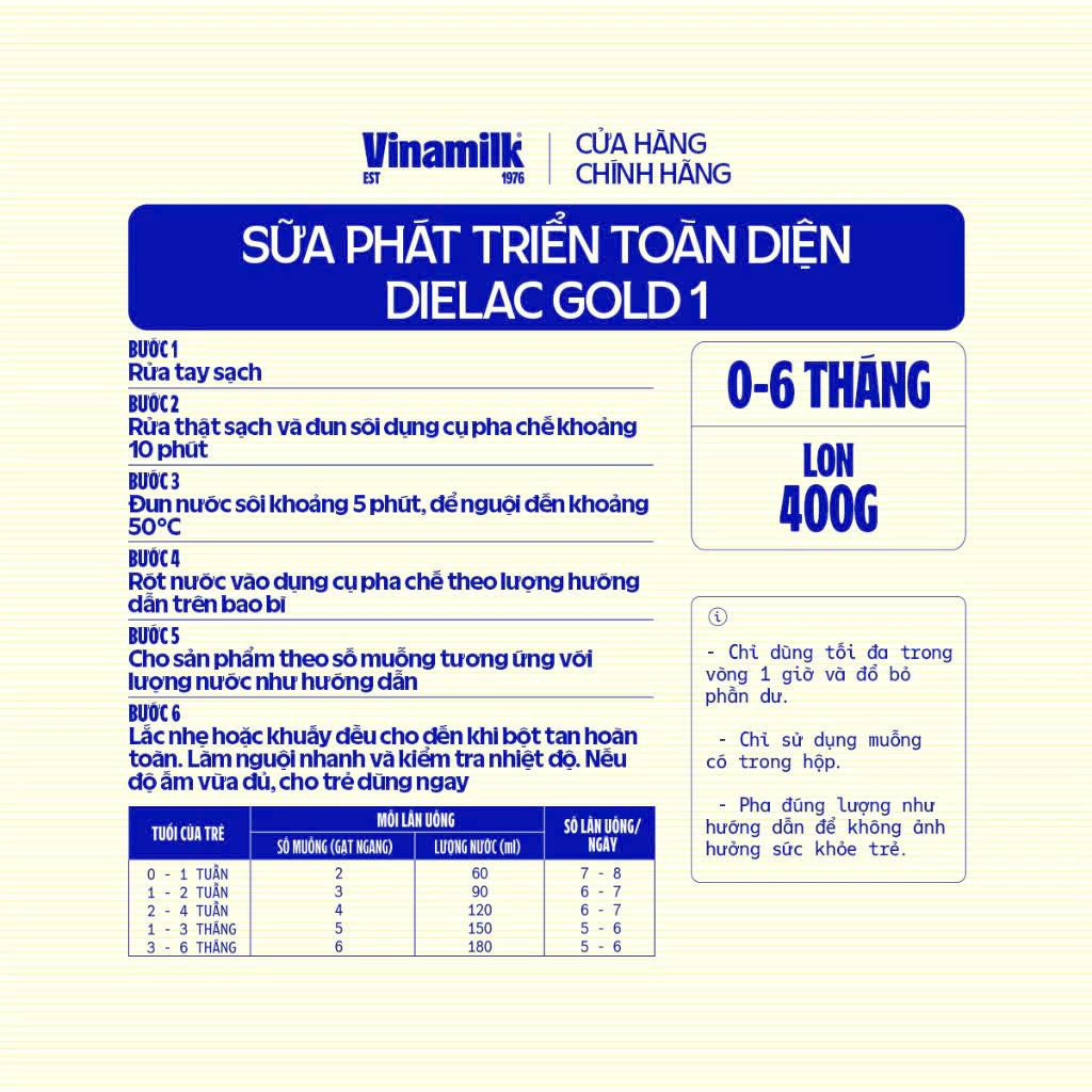 (Mẫu Mới Có Tích Điểm) Sữa Bột Vinamilk Dielac Gold 1 400g.