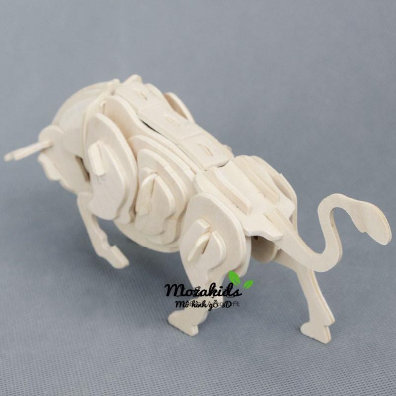 Mô hình lắp ráp gỗ 3D  (ĐV-01)  Con Trâu