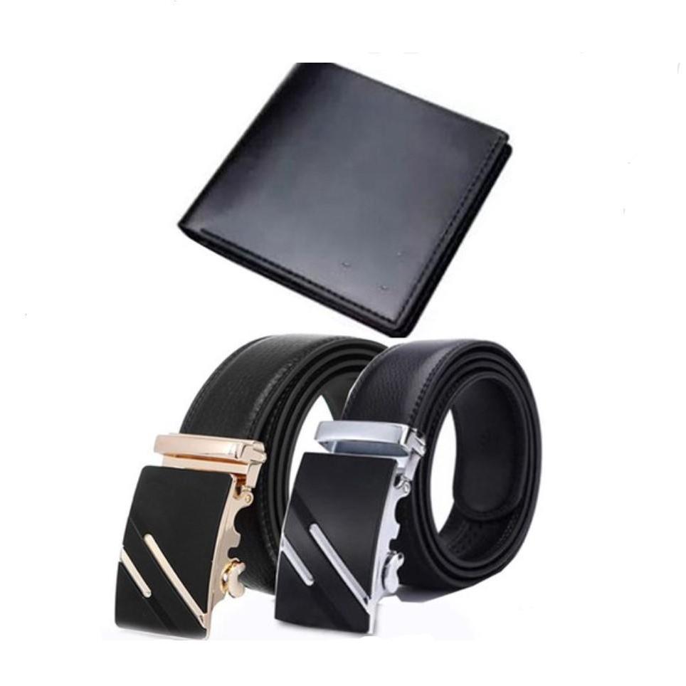 COMBO 02 thắt lưng Da thời trang 2VVB tặng ví Da nam