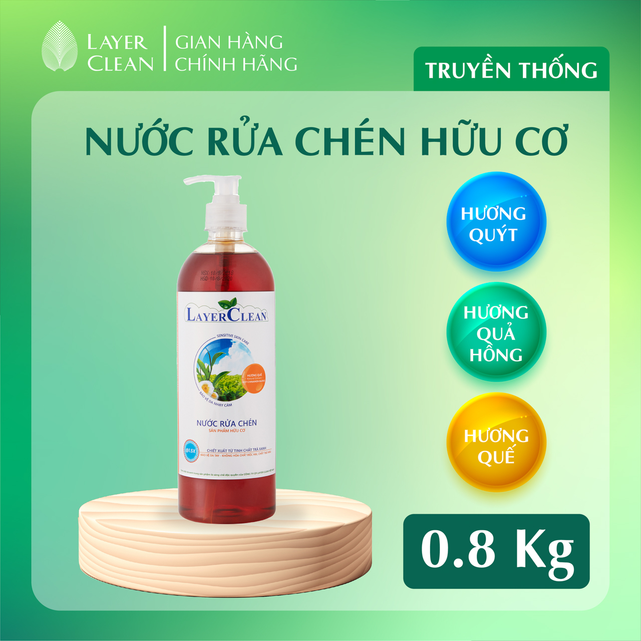 Nước rửa chén bát hữu cơ Layer clean