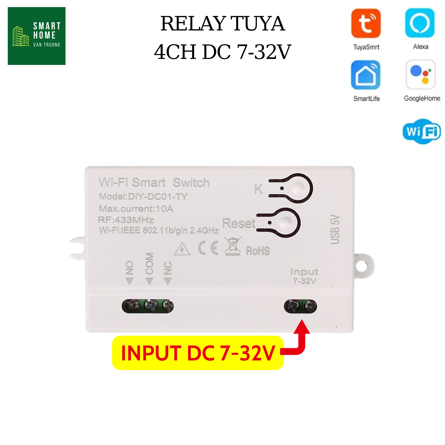 ZigBee ble rf433 WiFi-controlled 4-button smart switch