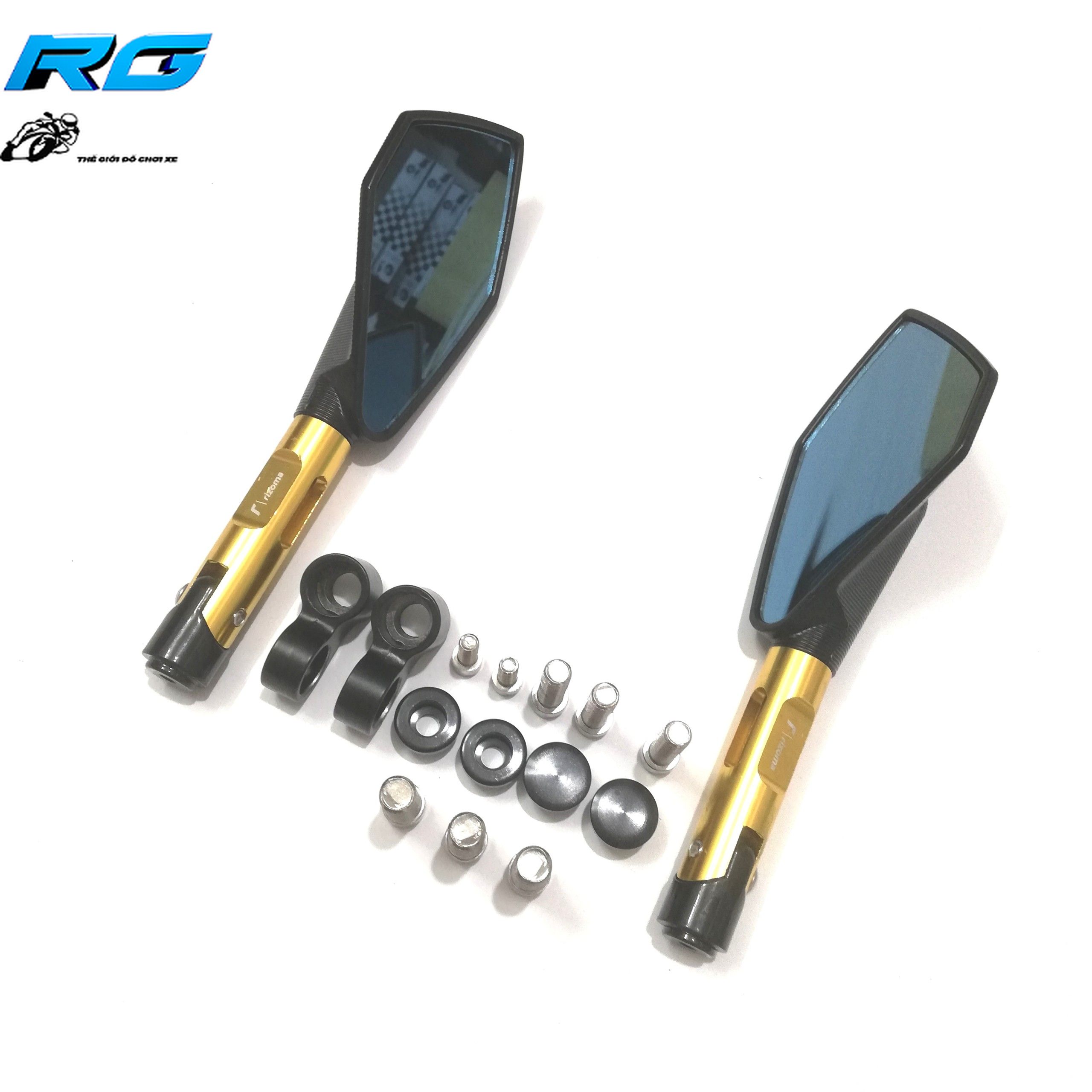 [HCM]Gương Chiếu Hậu Rizoma 5 Cạnh L2 - Màu Gold(1 Cặp)