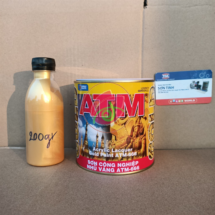 Sơn nhũ vàng công nghiệp ATM 666 mẩu thử 130g, 200g