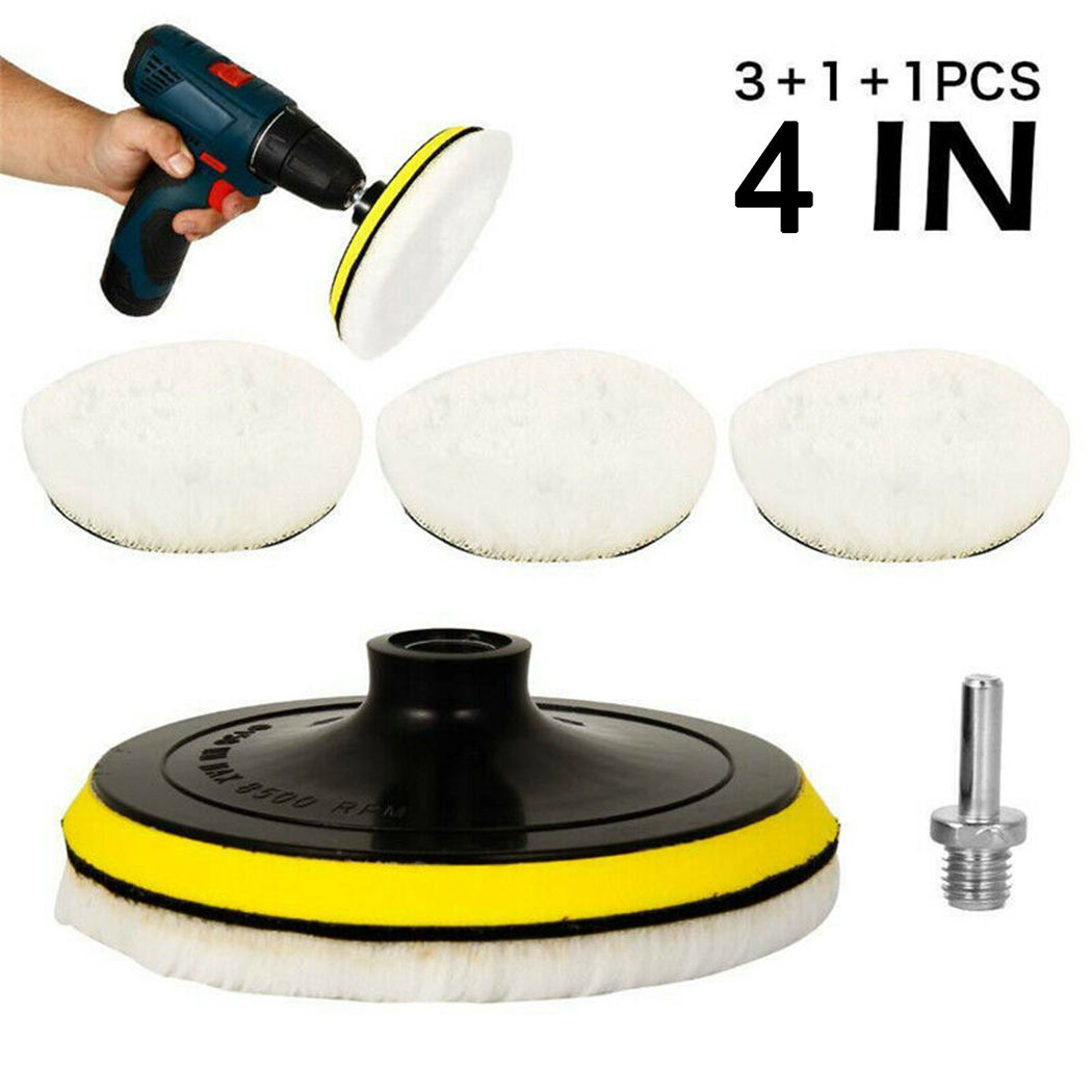 5 cái/bộ miếng đánh bóng, bộ dụng cụ lau bánh xe bằng len đánh bóng ô tô 3/4/5/6/7inch cho máy đánh bóng xe hơi