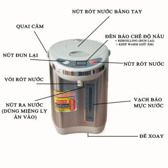 ( SALE LỚN ) bình đun nước Bình Thủy điện INOX Cao Cấp bình thủy điện  KALUX KL-038 ( 3.8 LÍT ) chất liệu inox 304 không gỉ,Bình Đun Siêu Tốc siêu Tiết kiệm Điện Cho Mọi Gia Đình, phù hợp với người già trẻ nhỏ BH 12 tháng Shop Cheerya