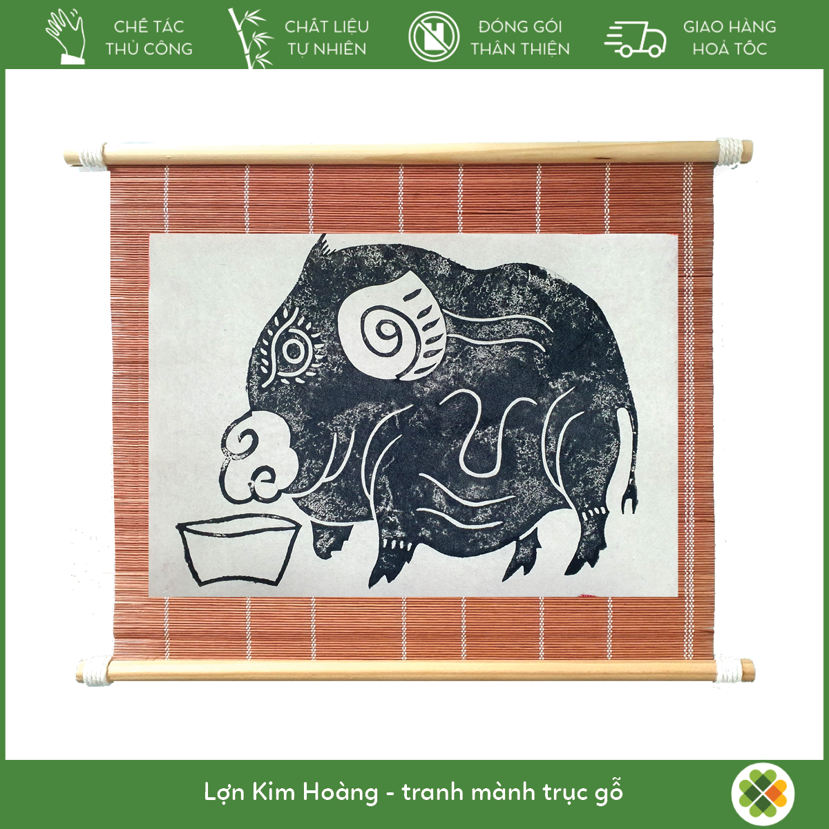 Pig - Kim Hoang folk painting