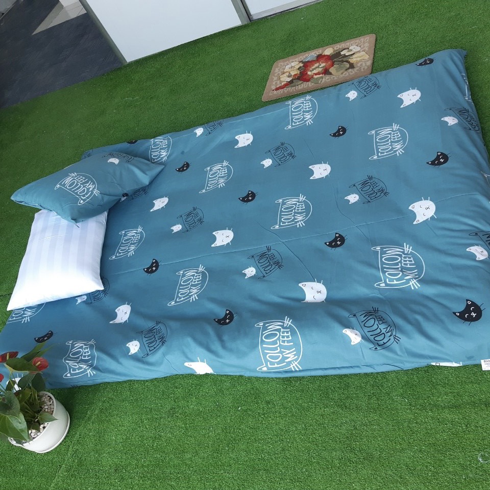Bọc Nệm, Aó Nệm hàng Cotton thoáng mát , áo bọc topper nệm có khóa kéo đủ size: 1m/1m2/1m4/1m6/1m8x 2m