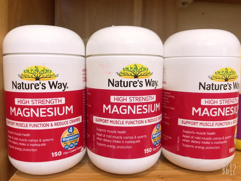 Viên uống Magie hỗ trợ xương khớp Nature’s Way High Strength Magnesium 600mg