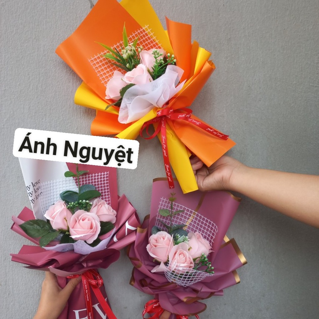 Hoa hồng sáp giá rẻ bó 3 bông