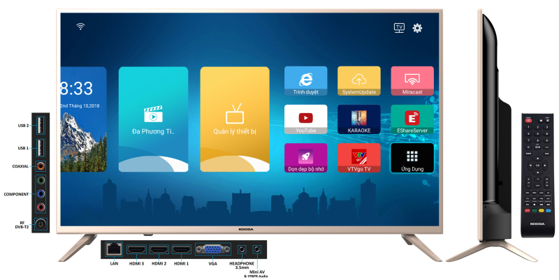 Bảng giá Smart TV Kooda 43inch - K43S6 (Android 8.0) - Tặng kèm Remote thông minh