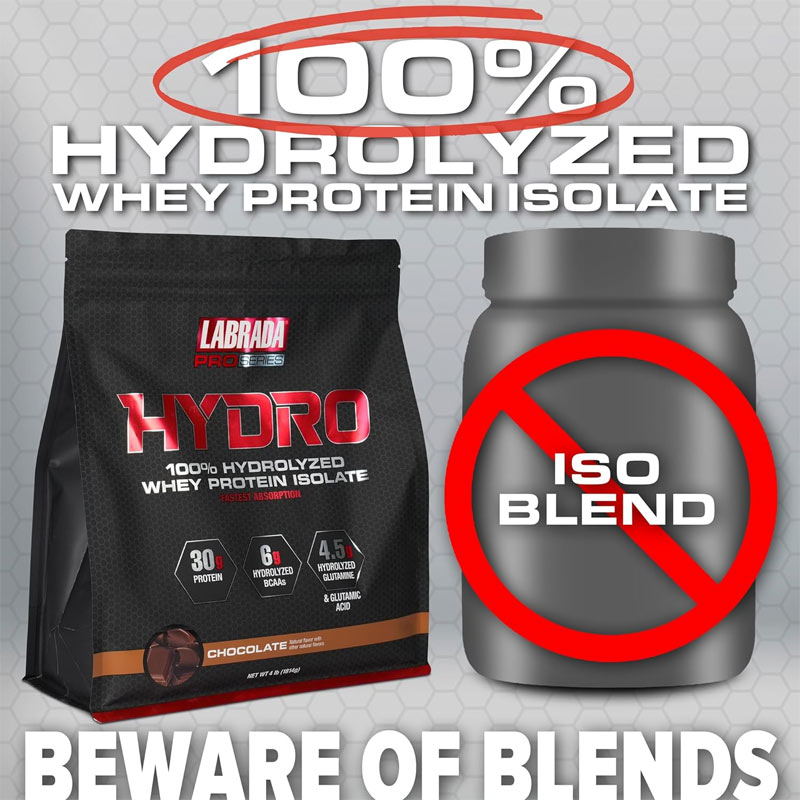 Sữa Hỗ Trợ Tăng Cơ Bắp LABRADA HYDRO 100% HYDROLYZED WHEY PROTEIN ISOLATE 4 LBS