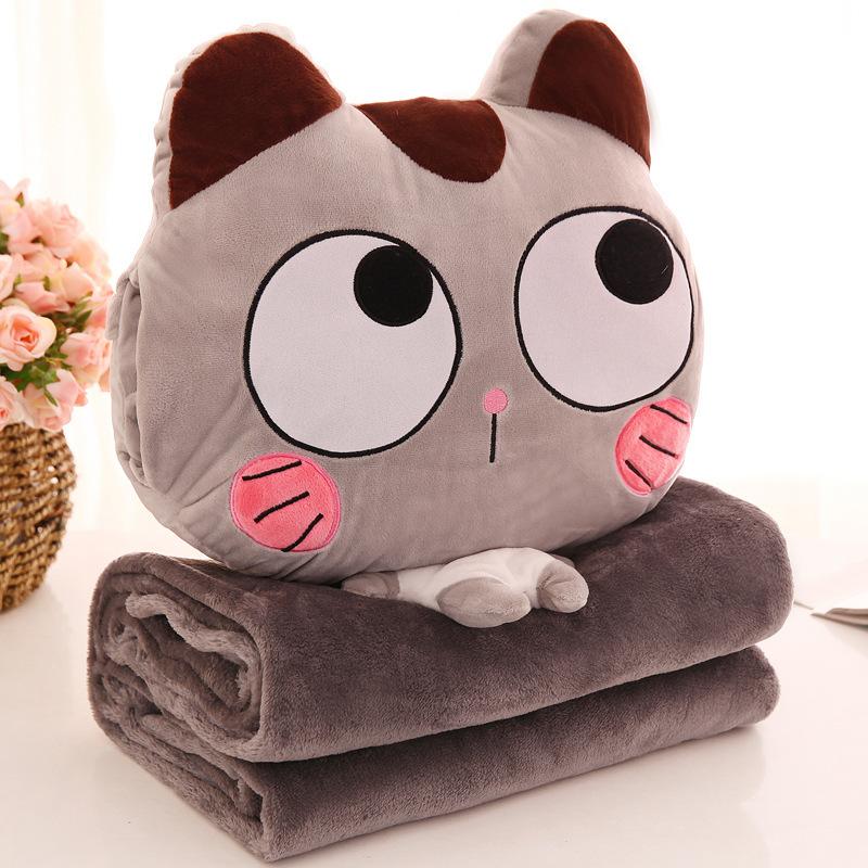 Gối chăn hình mèo dễ thương 160x110cm