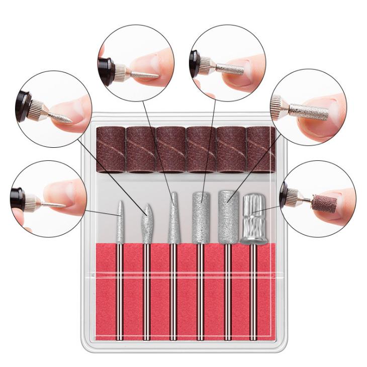 Bộ 6 đầu mài móng kèm 6 nhám mài