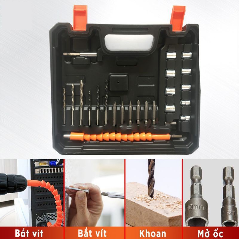 Khoan 36v Dewalt 1 Sạc 2 Pin Full Phụ Kiện