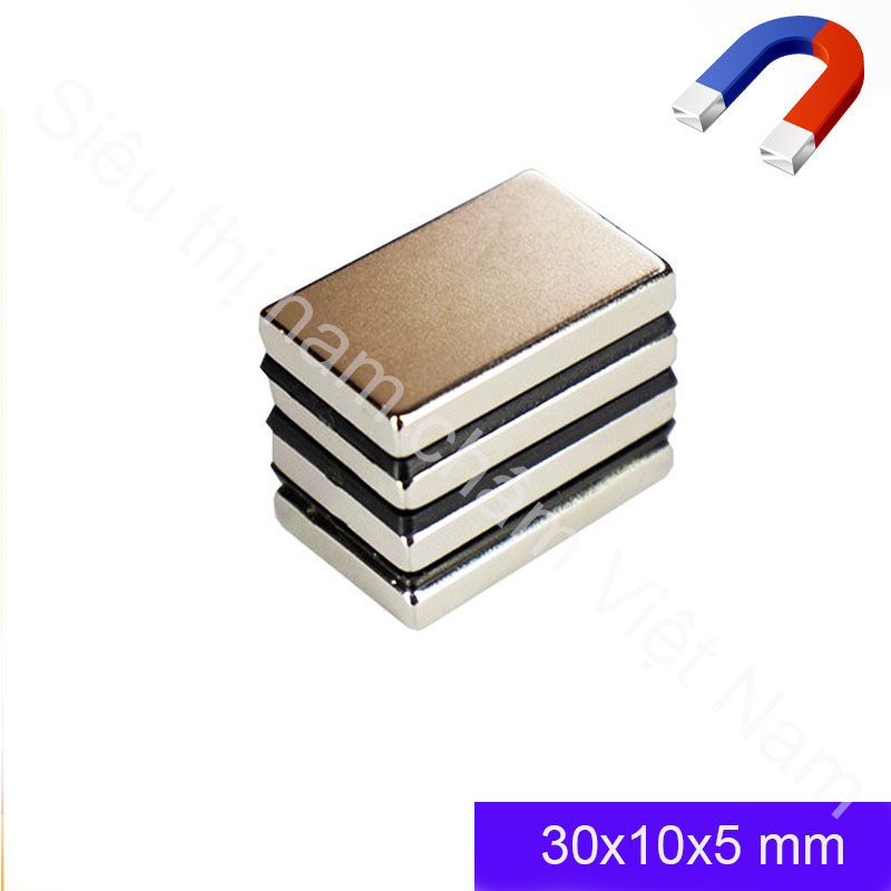 Nam châm đất hiếm siêu mạnh 30x10x5mm, nam châm siêu từ tính