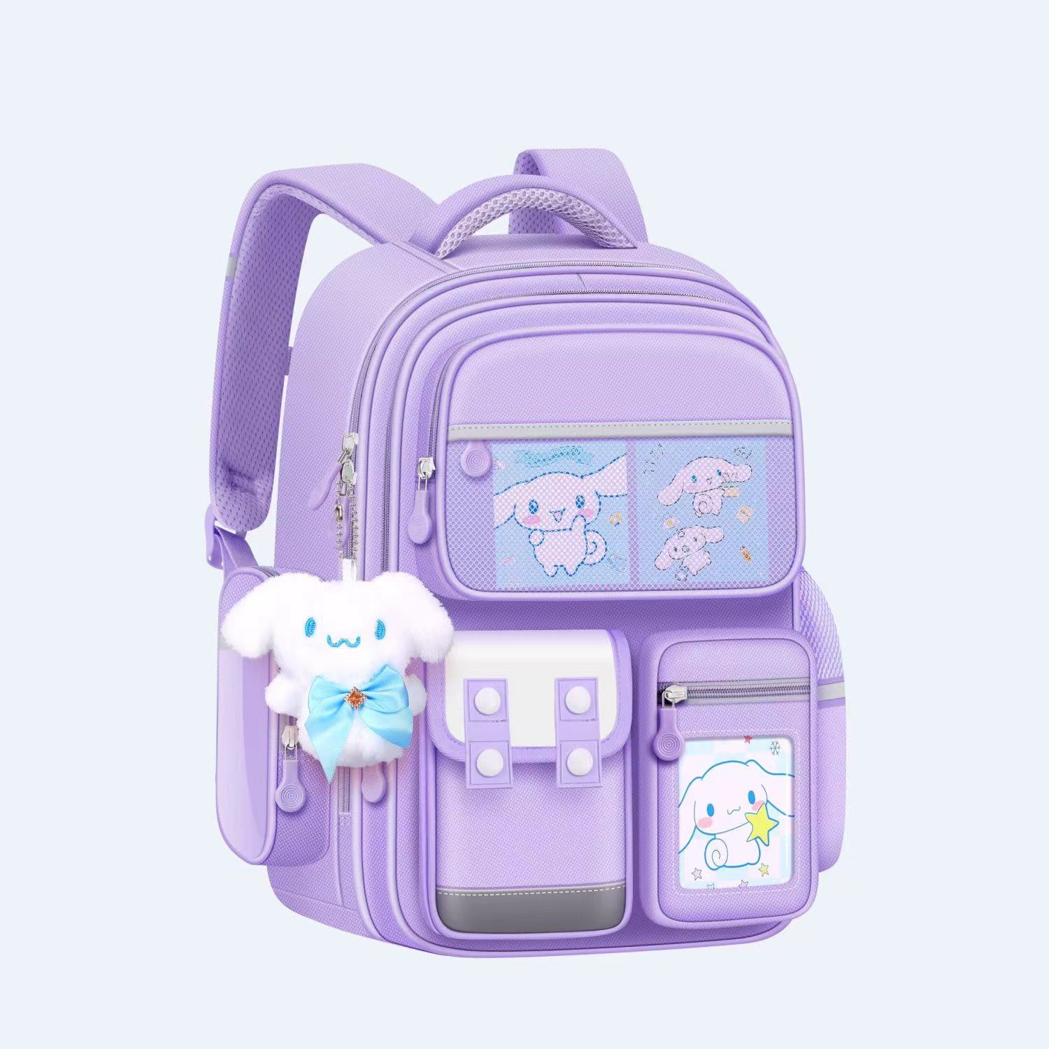 Schoolbag Anime Sanrio Plush Toy Cinnamoroll Backpack Children Girl Boy Black Blue Schoolbag Kawaii Student School Large Bag Computer Gift