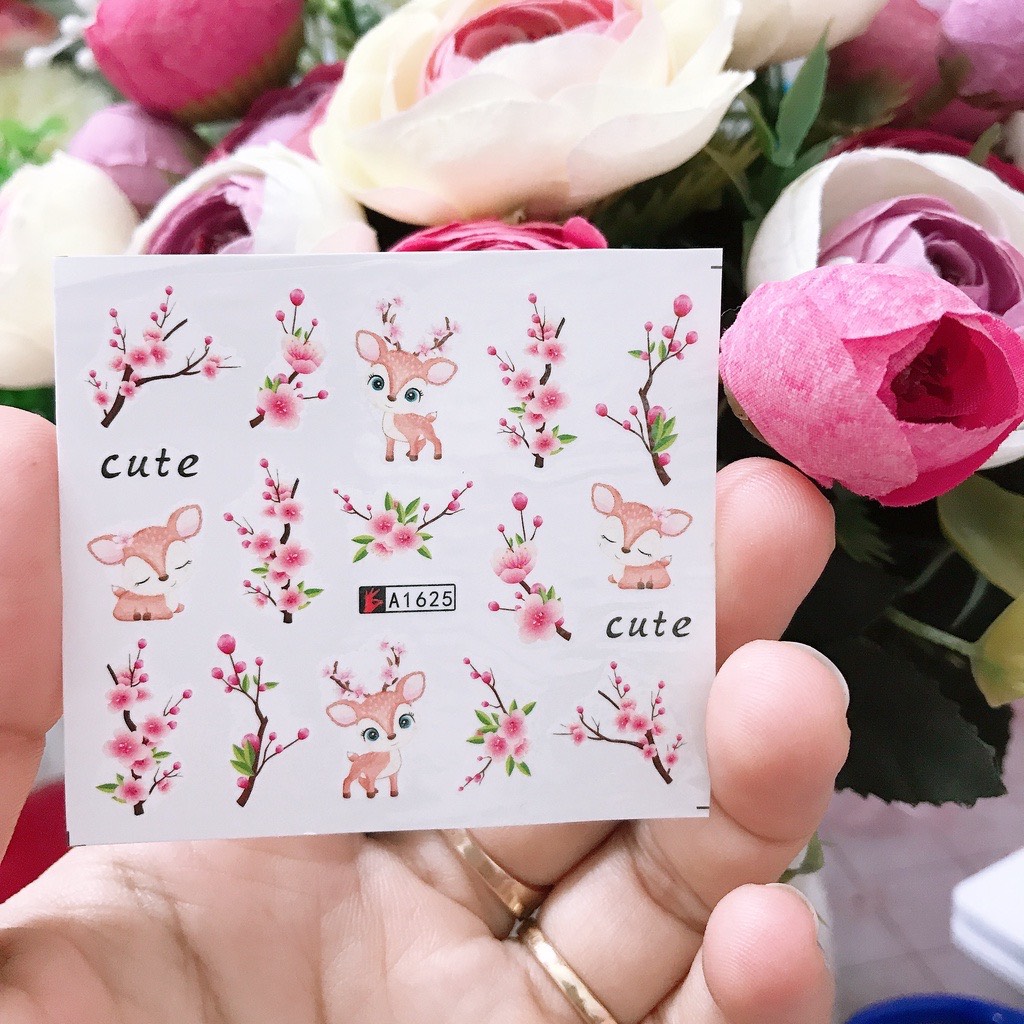 [HCM]Combo 5 Stick dán móng siêu cute 15k/ 5 tấm (Mẫu ngẫu nhiên)
