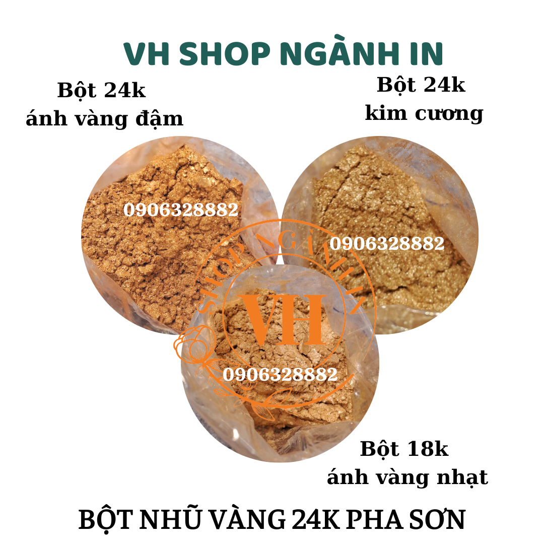 100 gram Bột nhũ vàng 24k pha sơn