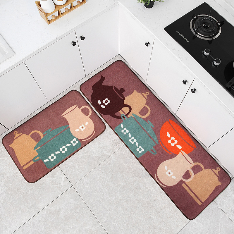 Set 2 Thảm Bếp Sợi Len Đế Cao Su Chống Trượt Cao cấp