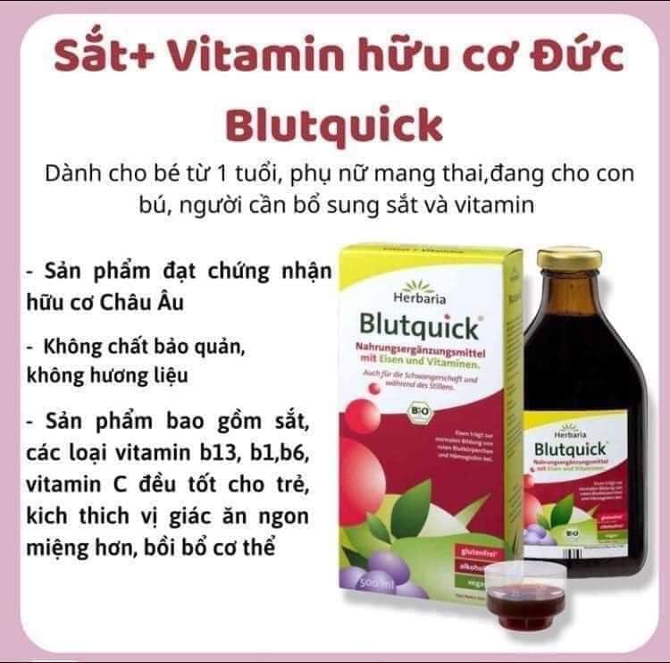 (HÀNG CHUẨN)Dung dịch bổ sung sắt hữu cơ Blutquick Đức