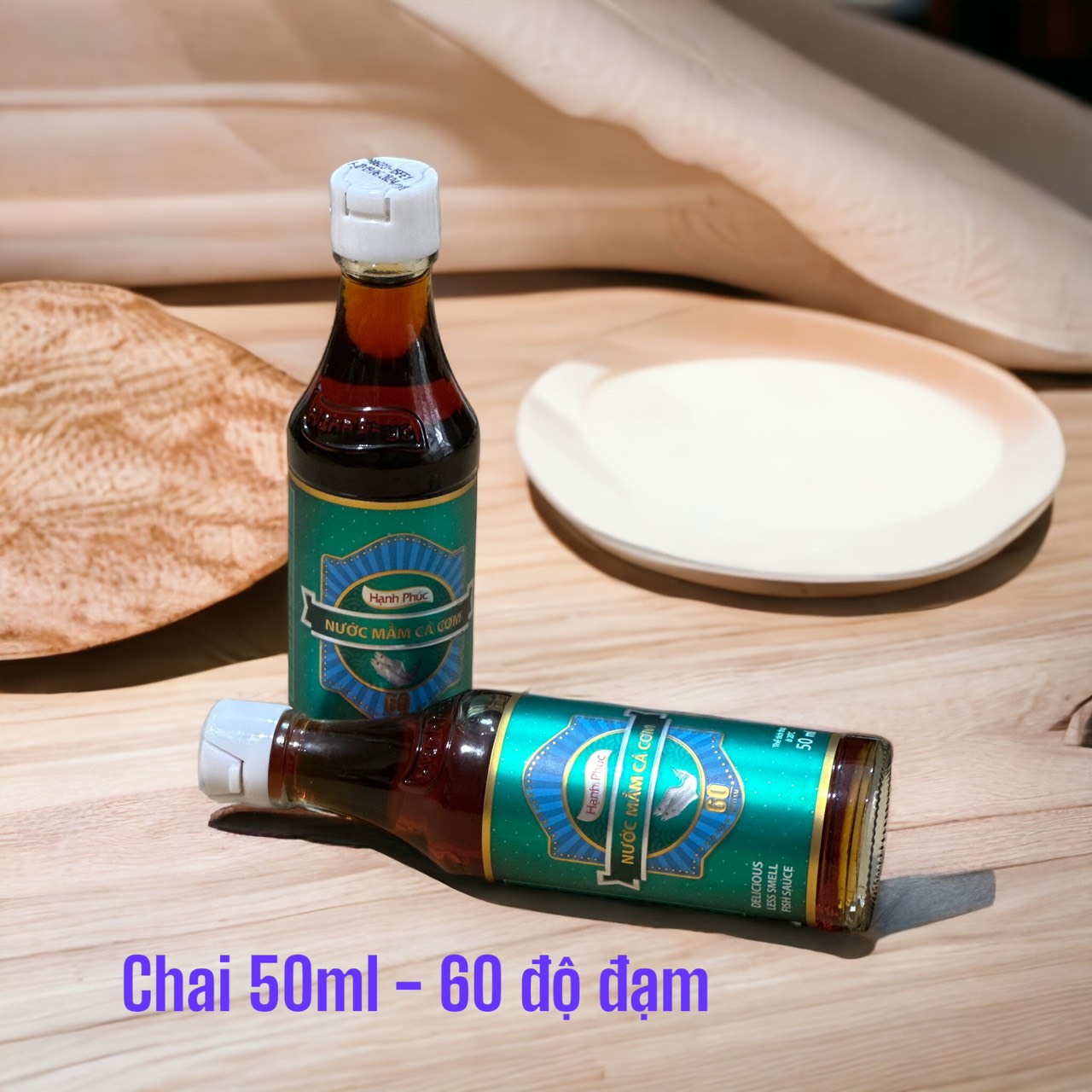 (01 Chai)Nước mắm Hạnh Phúc 60 độ đạm chai 50ml - Nước mắm có nguồn gốc từ Phú Quốc