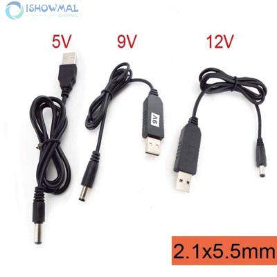 Cáp Chuyển ĐổI USB 5V Sang Jack 5V 9V 12V Jack 5.5 * 2.1MM