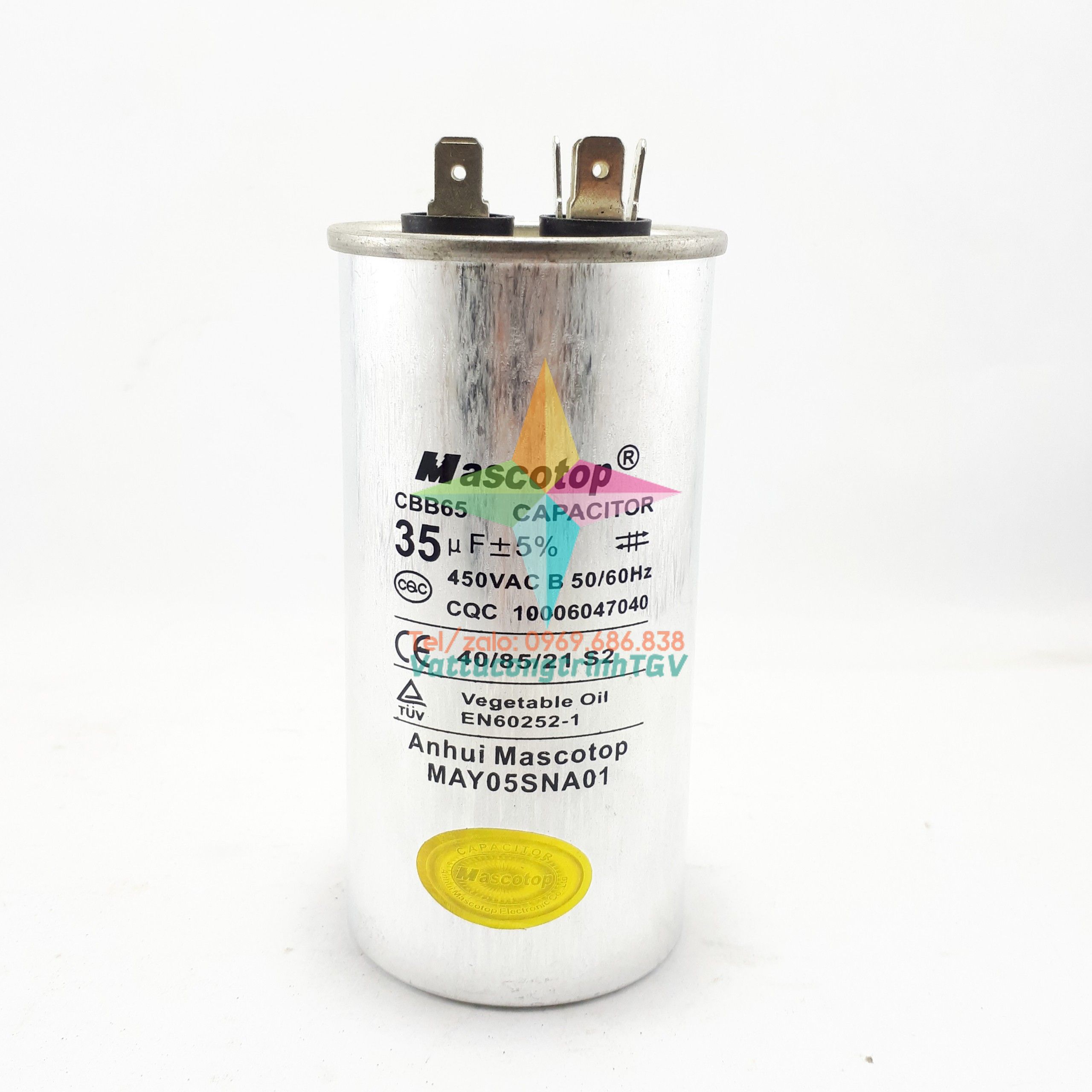 Tụ điều hòa MASCOTOP kiểu CBB65 450VAC 35uF+5%