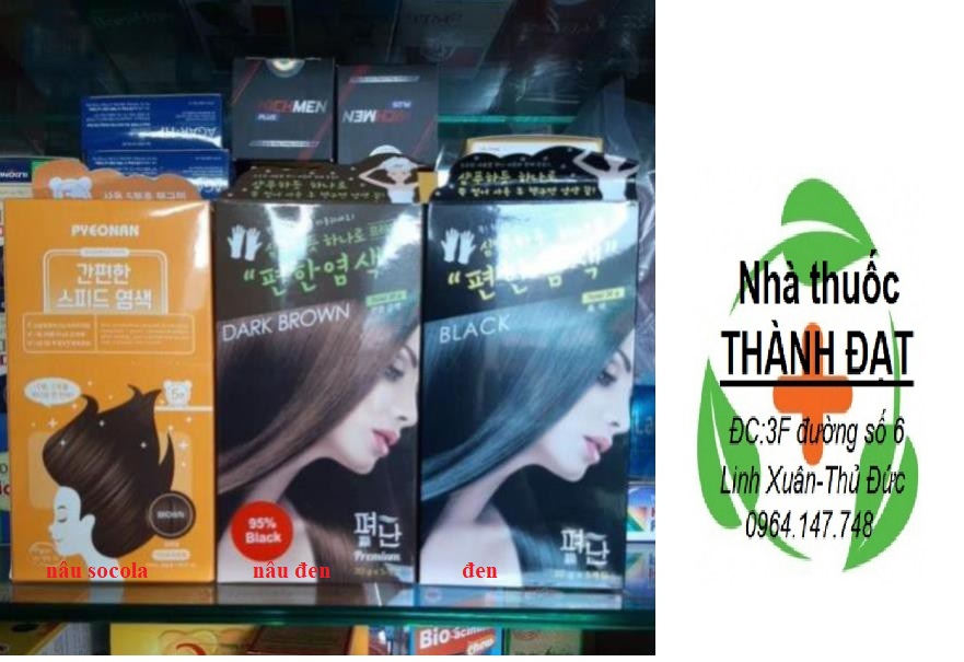 [Lấy mã giảm thêm 30%](1 gói) Dầu gội nhuộm đen tóc Hàn Quốc Pyeonan