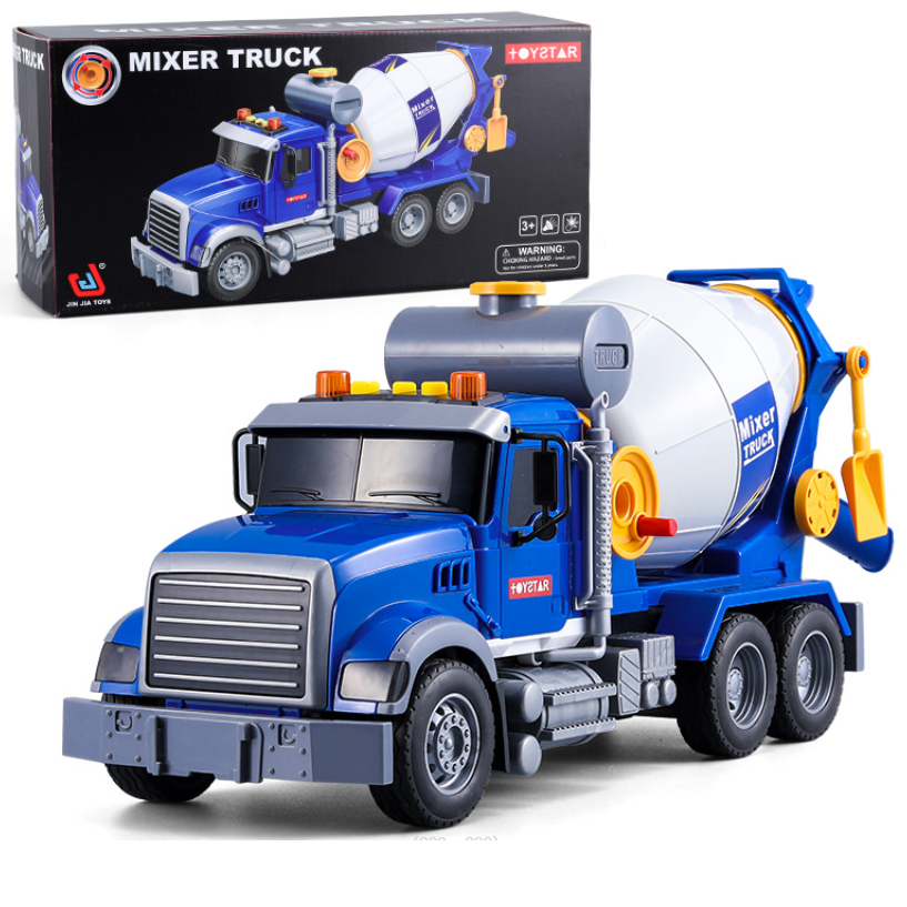 Mô hình xe ô tô đồ chơi trẻ em mô hình xe chở bê tông cỡ lớn có tay quay xoay thùng trộn đổ được vật liệu