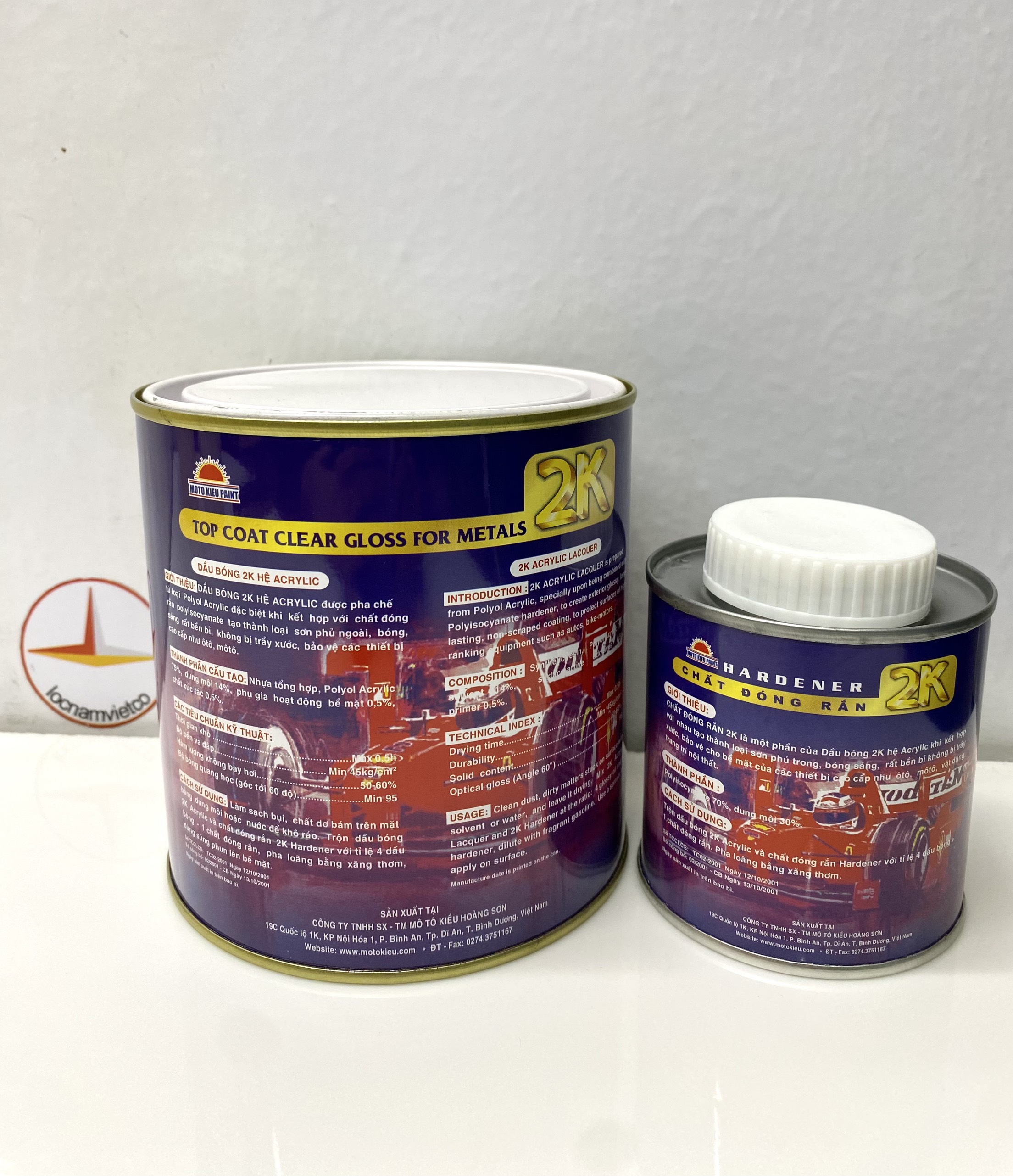 Dầu Bóng 2K  Motokieu, sơn 2k vỏ tím 1kg