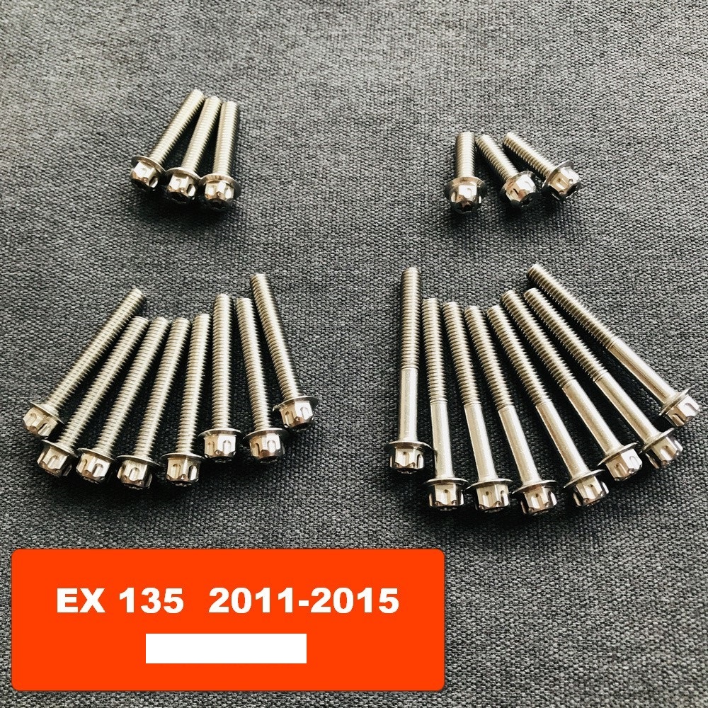 [SÁNG BÓNG] Bộ ốc kiểu xe máy trang trí lốc máy, ốc INOX kiểu SALAYA gắn xe EXCITER 135 đời từ 2011 đến 2014