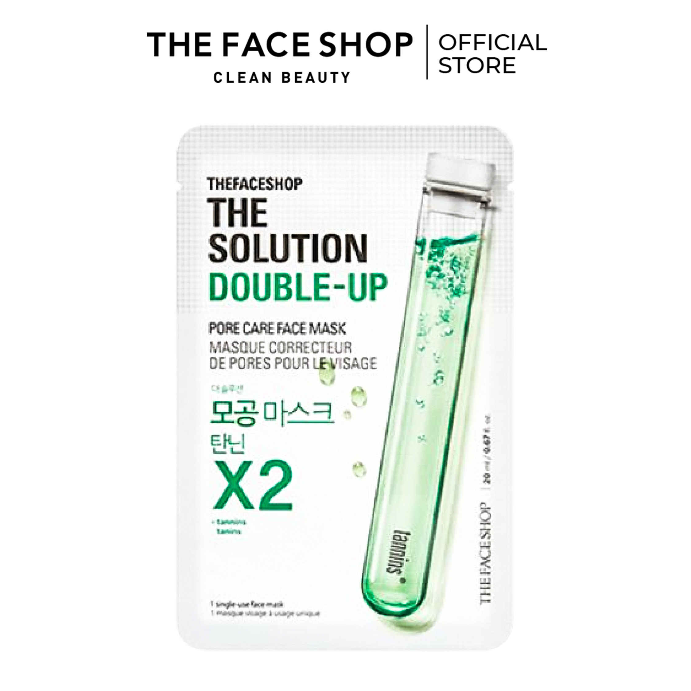 Mặt nạ se khít lỗ chân lông thefaceshop the solution double-up pore care face mask 20ml