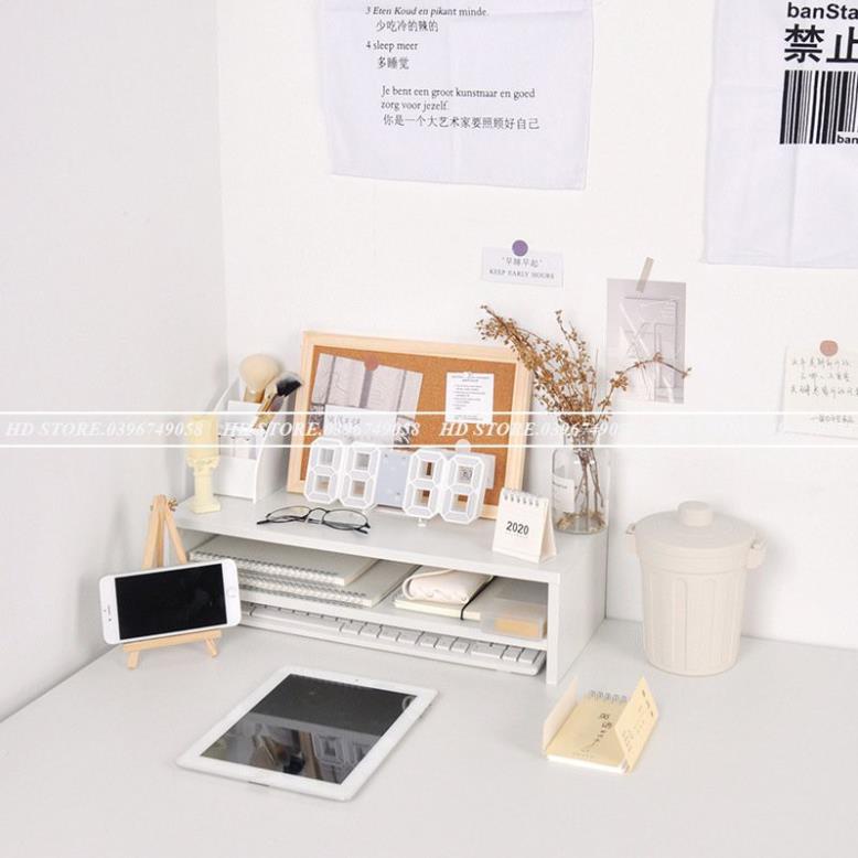 KỆ ĐỂ SÁCH - KỆ MÁY TÍNH - DECOR LẮP GHÉP - 2 TẦNG