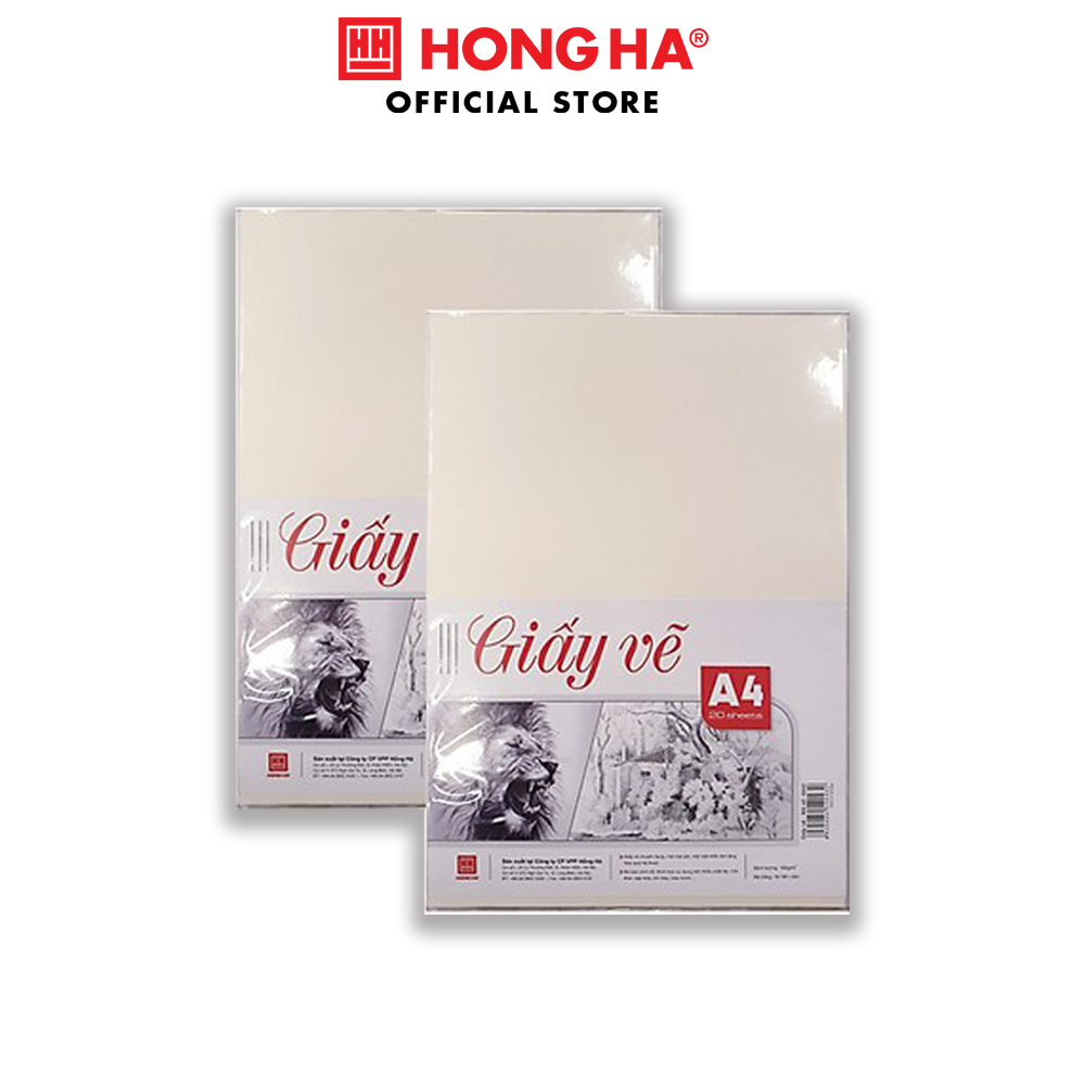 Giấy vẽ A4 định lượng 100gsm, trắng ngà tự nhiên - Hồng Hà - 4943