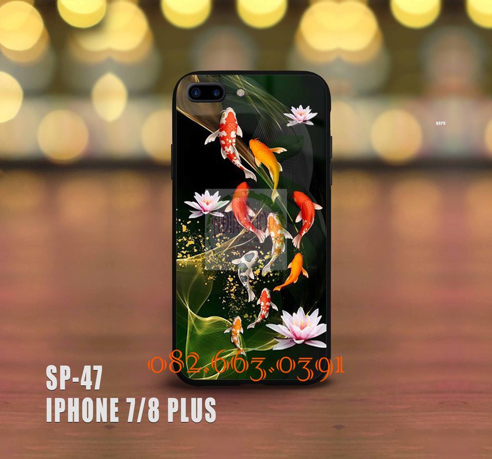 [HCM]Ốp lưng kính IPhone 7 plus/ 8 plus hình cá koi đẹp
