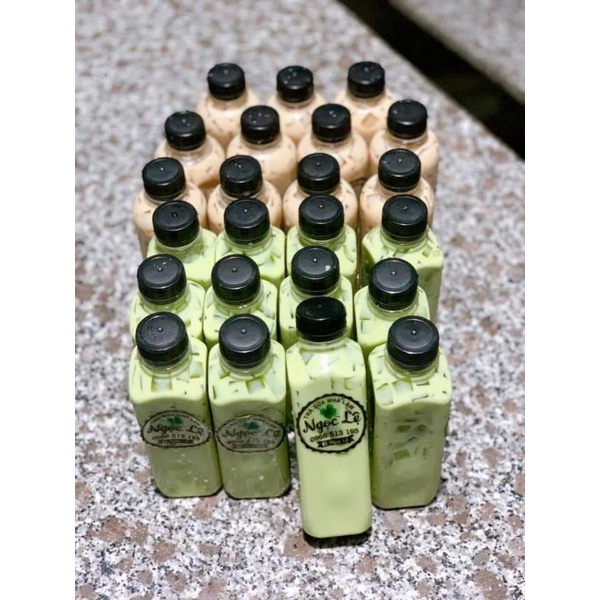 [ RẺ VÔ ĐỊCH ]50 chai trà sữa 330ml vuông nắp đen