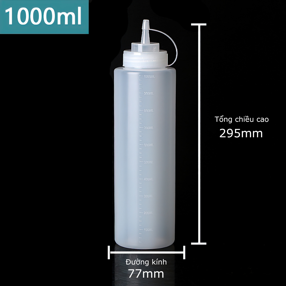 Bình nhựa đựng tương, sirup, nước sốt, 240ml - 360ml -450ml - 680ml - 800ml - 1000ml - linda