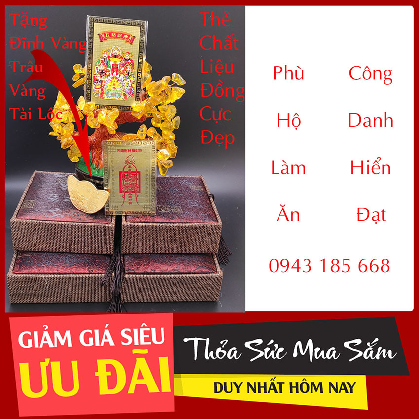 [BAO RẺ] [Đã Khai Quang] - Tặng Đĩnh Vàng Tài Lộc - Ngũ Lộ Thần Tài Phù - Phù Ngũ Lộ Thần Tài - Kim Bài Thần Tài Giúp May Mắn .T.i.ề.n. Bạc - Phong Thủy Đế Vượng [thẻ kim loại]