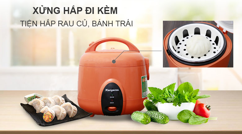 Nồi cơm điện Kangaroo 1.2 lít KG826S (hàng trưng bày bỏ mẫu)