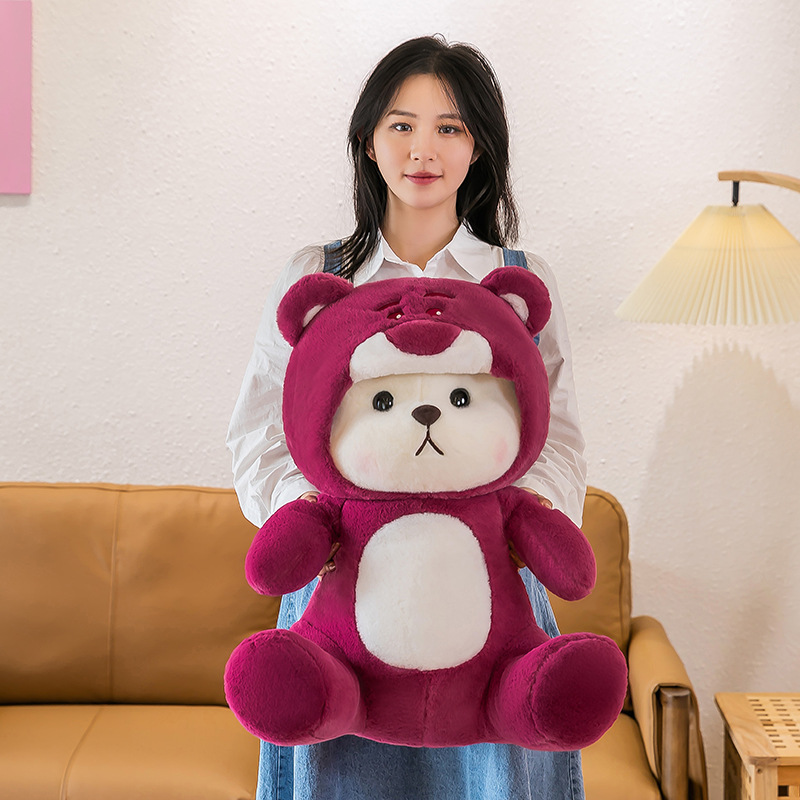 🔥Lena Teddytales!🔥gấu bông Gấu Dâu Cosplay - Gấu bông Lena Bear mặc áo cosplay Gấu Dâu Lotso, Gấu Lena Sang Trọng