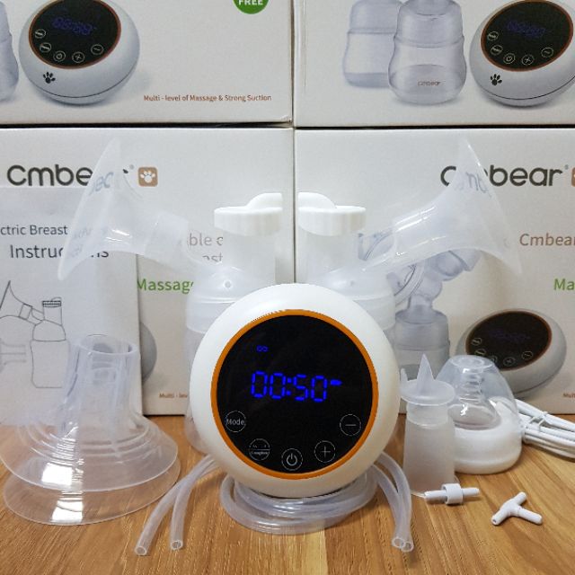 Máy hút sữa đôi Cmbear ZRX-0912 (pin tích điện, màn hình LED, 6 chế độ hút và massage)