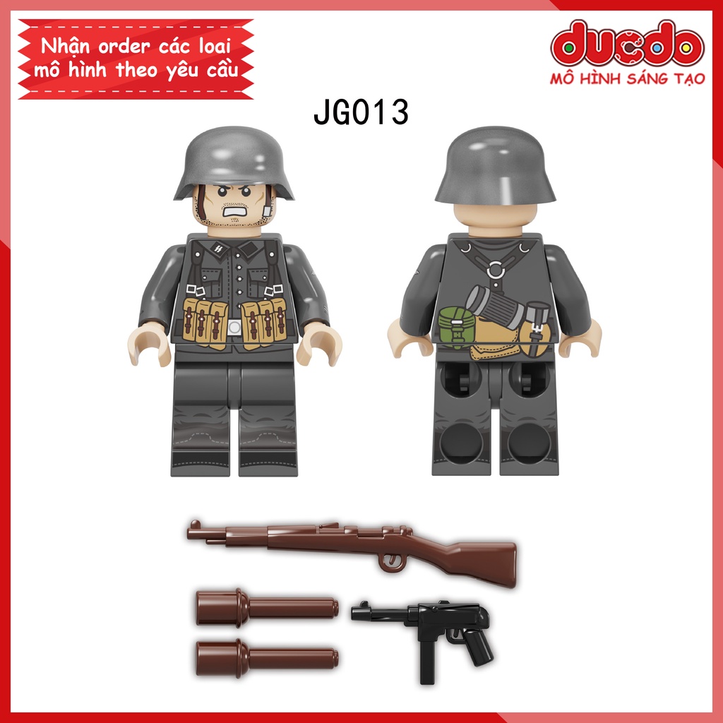 Minifigures quân lính phát xít Đức trong chiến tranh thế giới 2 - Đồ chơi Lắp ghép Xếp hình Mô hình Mini WW2 JG011-014