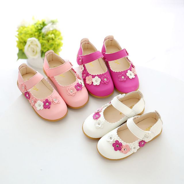 Giầy bệt búp bê hình hoa mai,da mềm xinh yêu cho bé gái