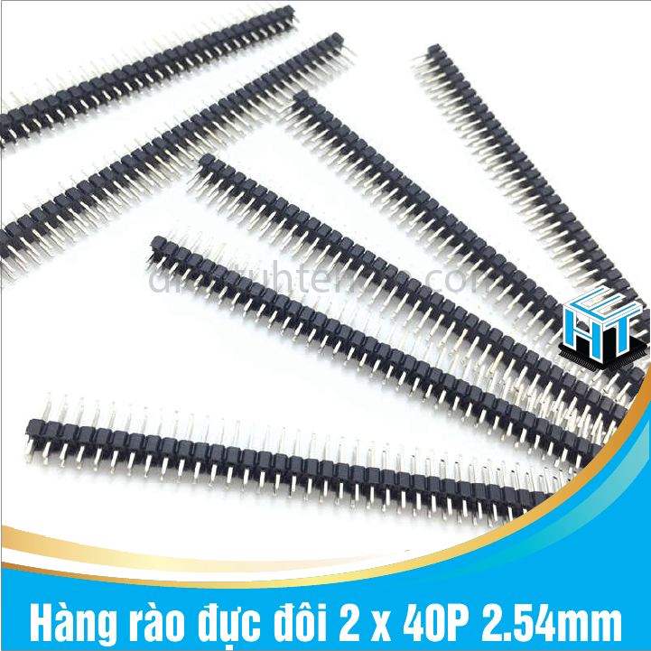 Hàng rào đực,cái đơn 1 x 40p 2.54mm và hàng rào đực,cái đôi 2x 40p 2.54mm chân thẳng
