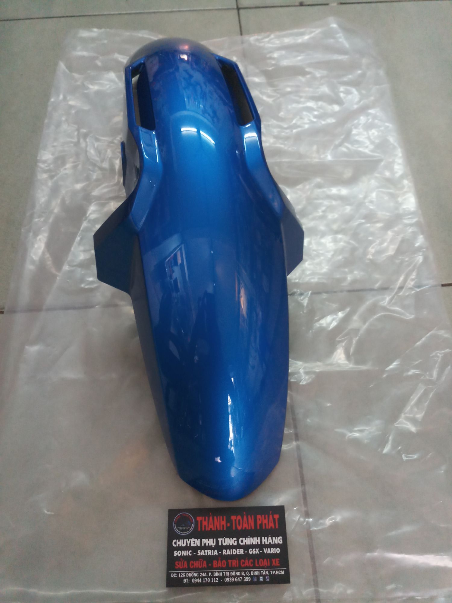 Dè trước Satria Fi màu xanh Gp